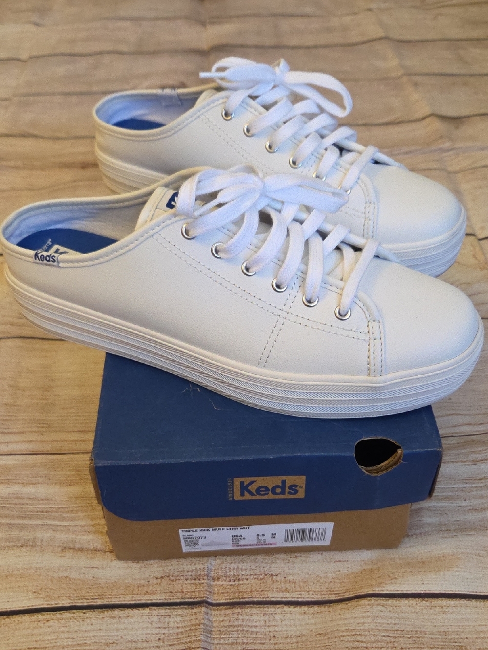 Keds White Low-Top Platform Lace-Up Sneakers